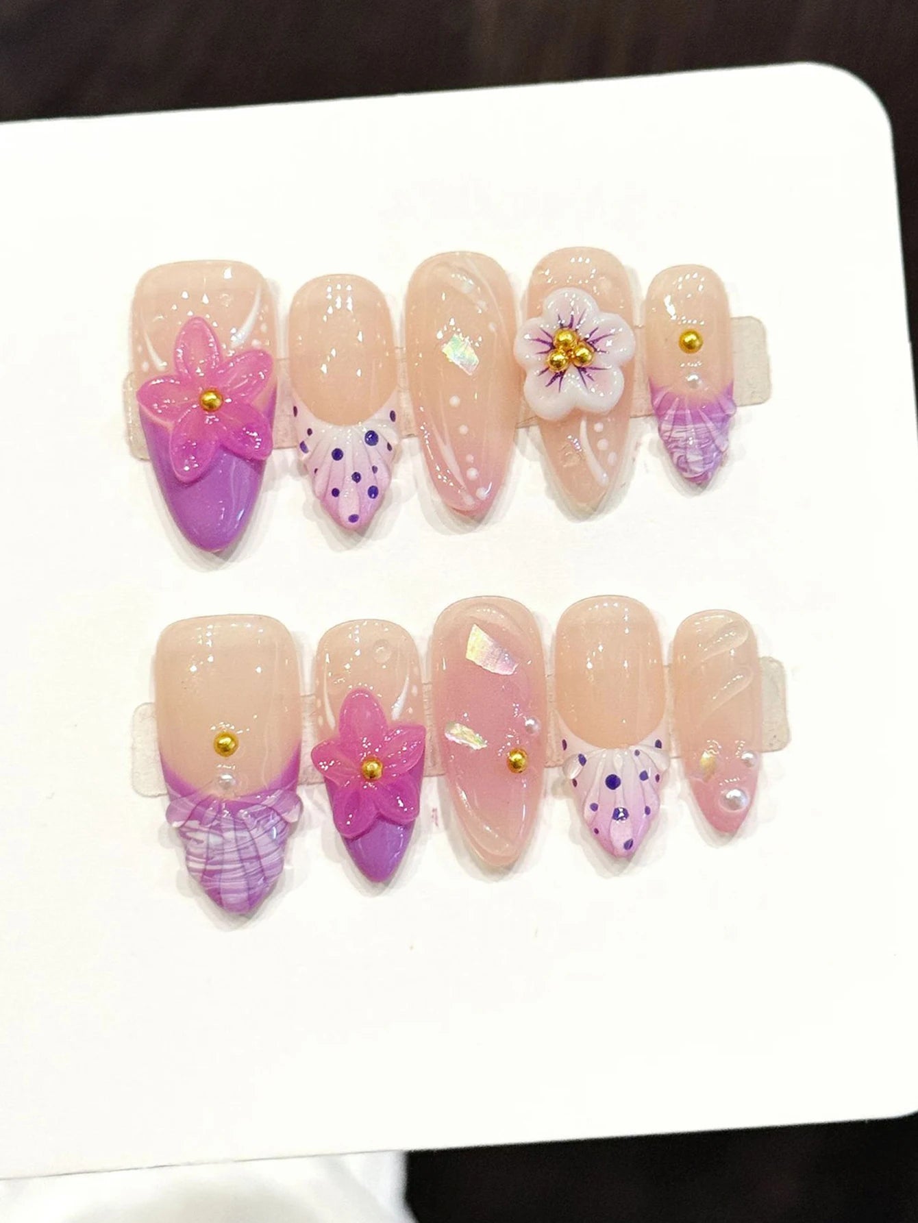 Pink Flower Nail
