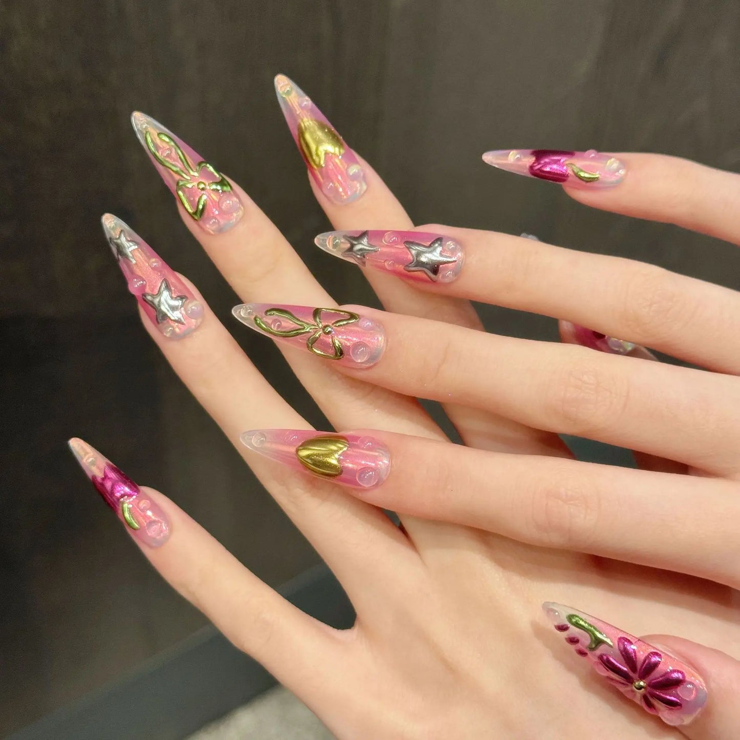 10pcs Summer Purple Nail