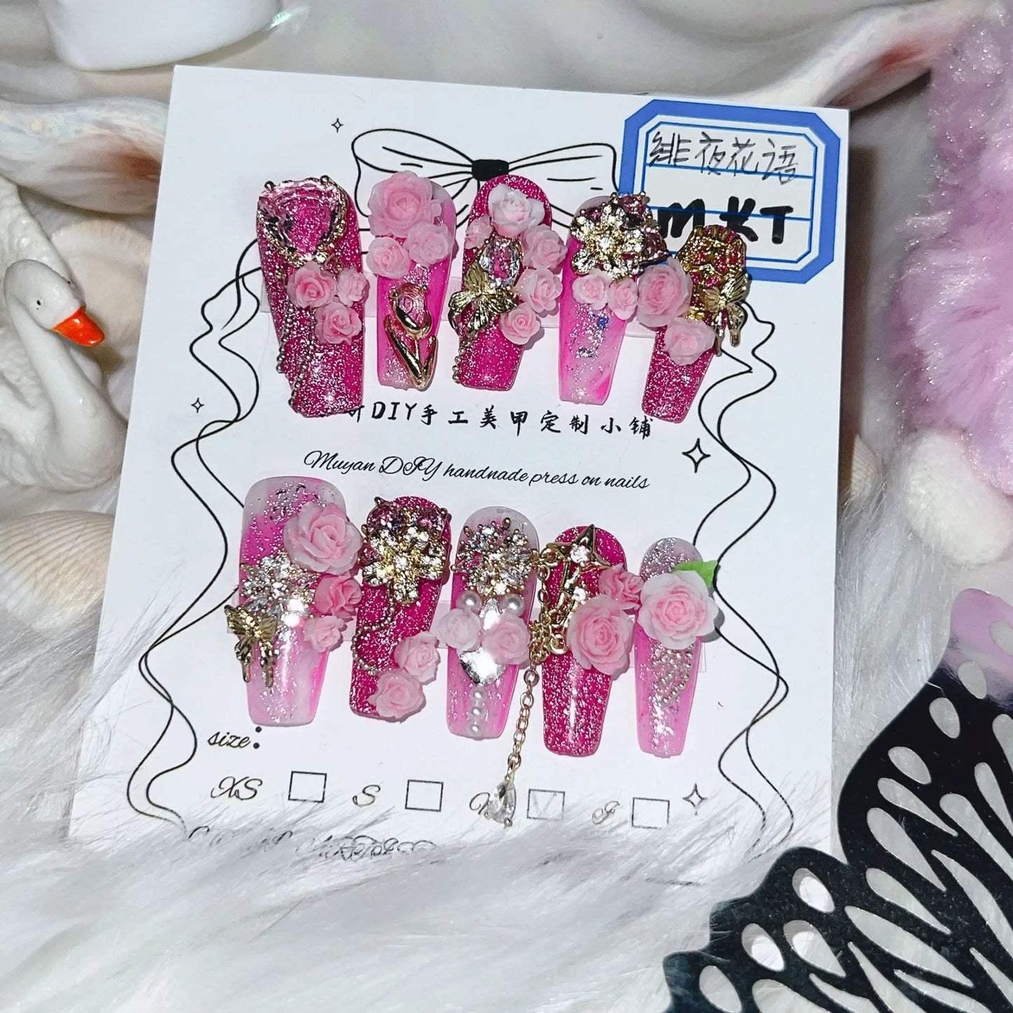 Pink Rose Nails