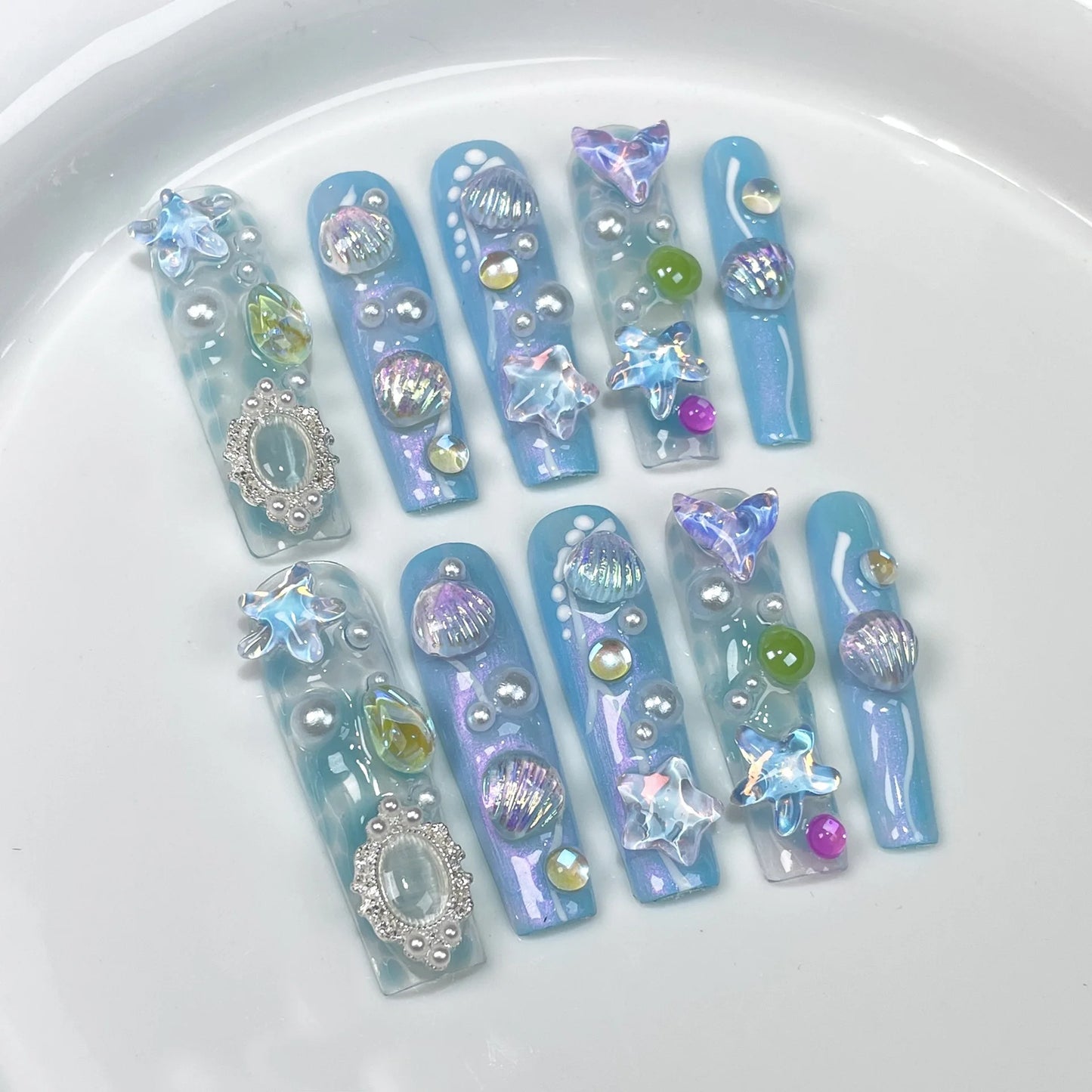 10pcs  Colorful Diamond Design