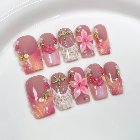 10pcs Dreamy Ocean  Nails