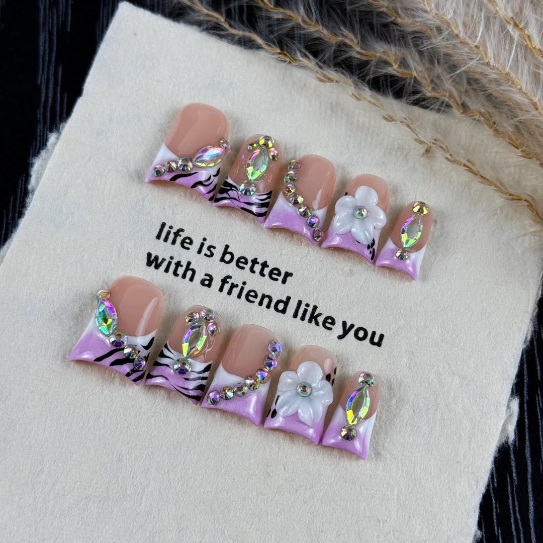 10pcs nails purple