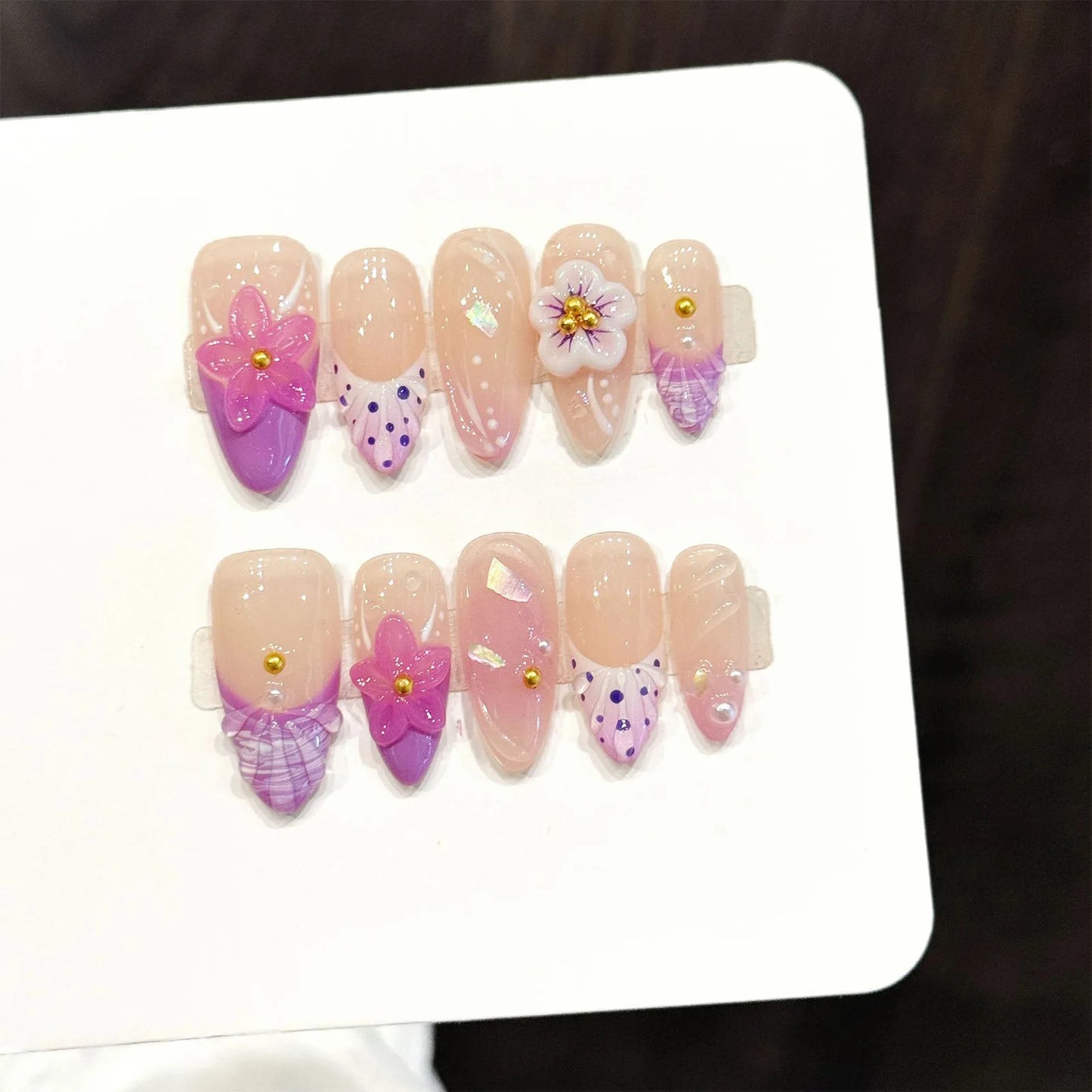 Pink Flower  Nail