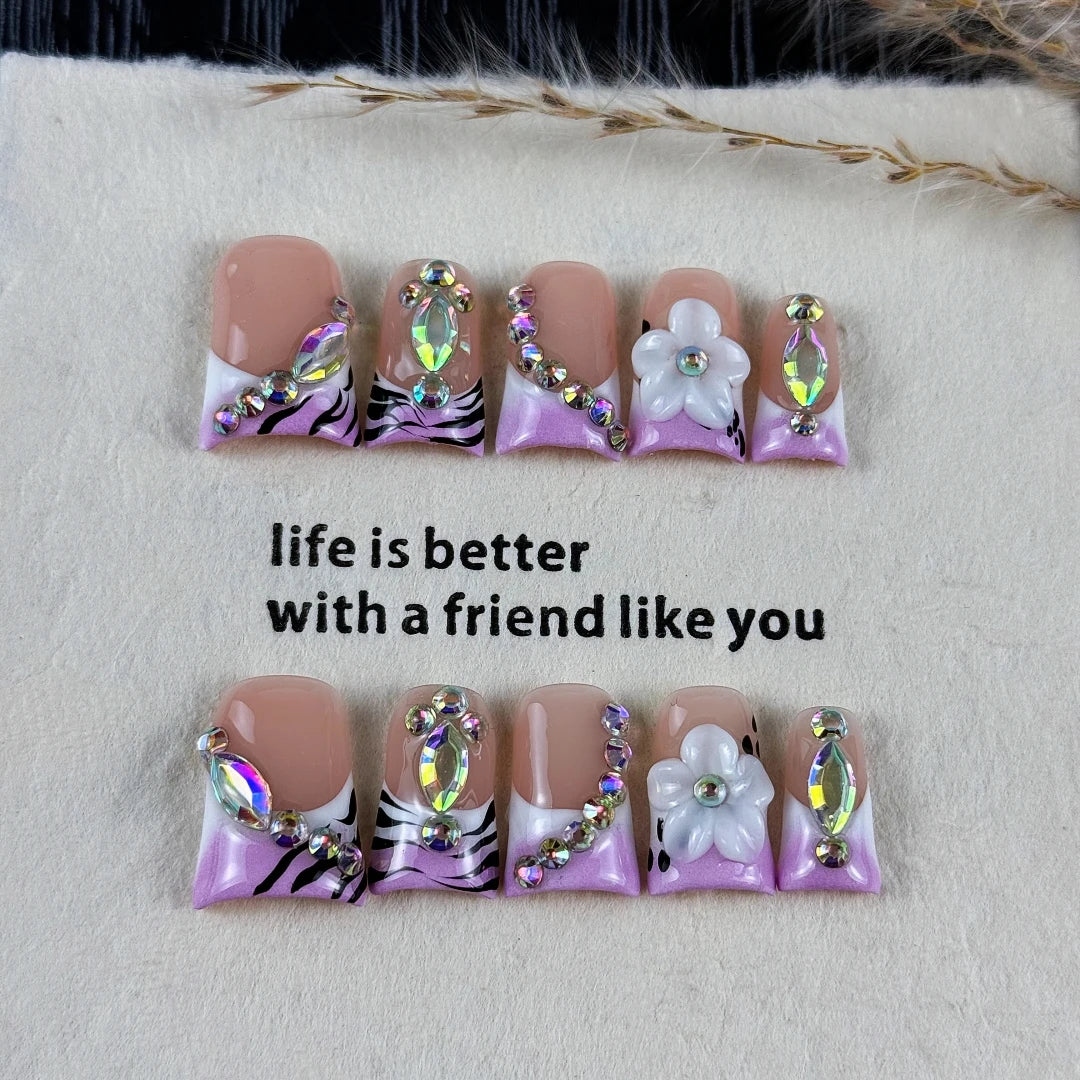 10pcs nails purple