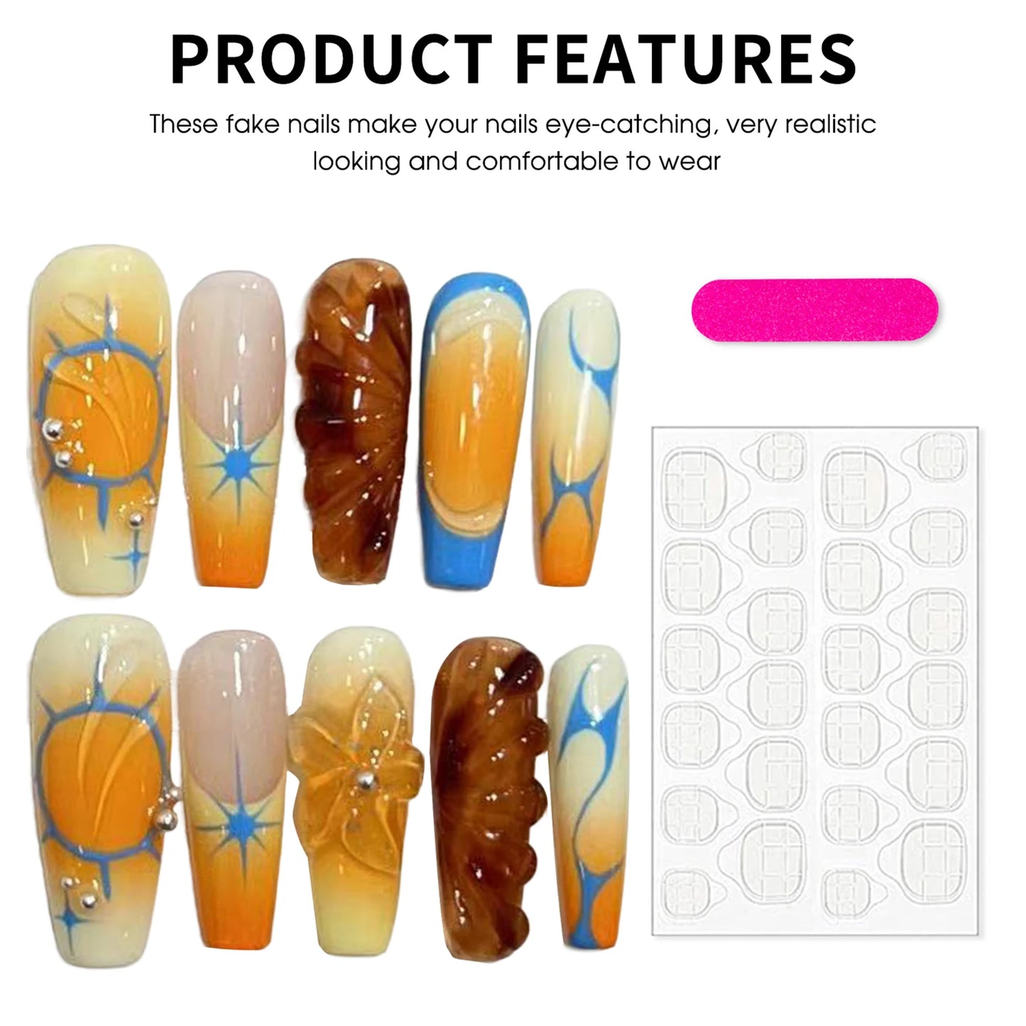 10pcs Flower Handmade Nails