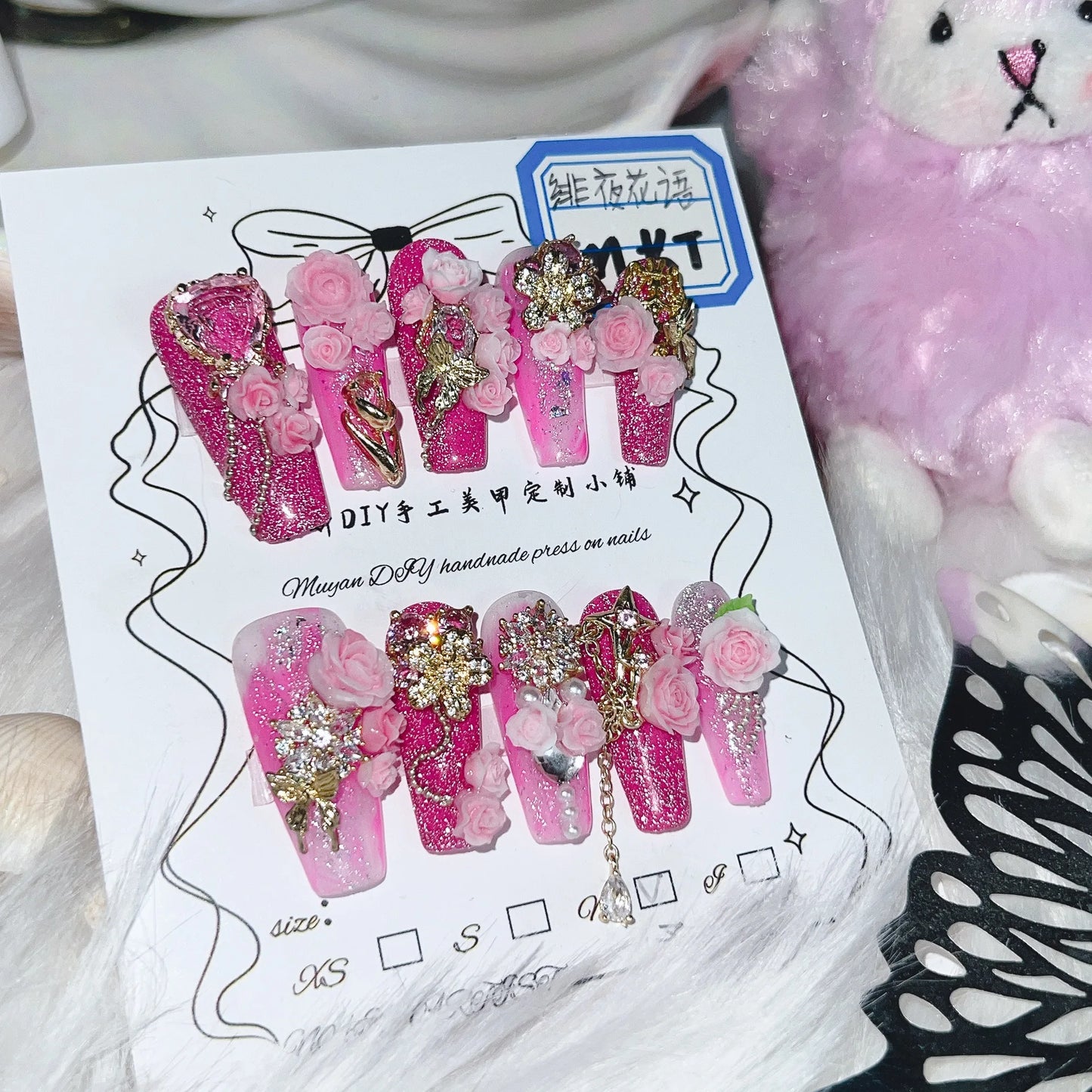 Pink Rose Nails