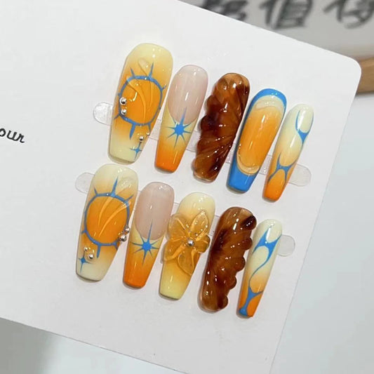 10pcs Flower Handmade Nails