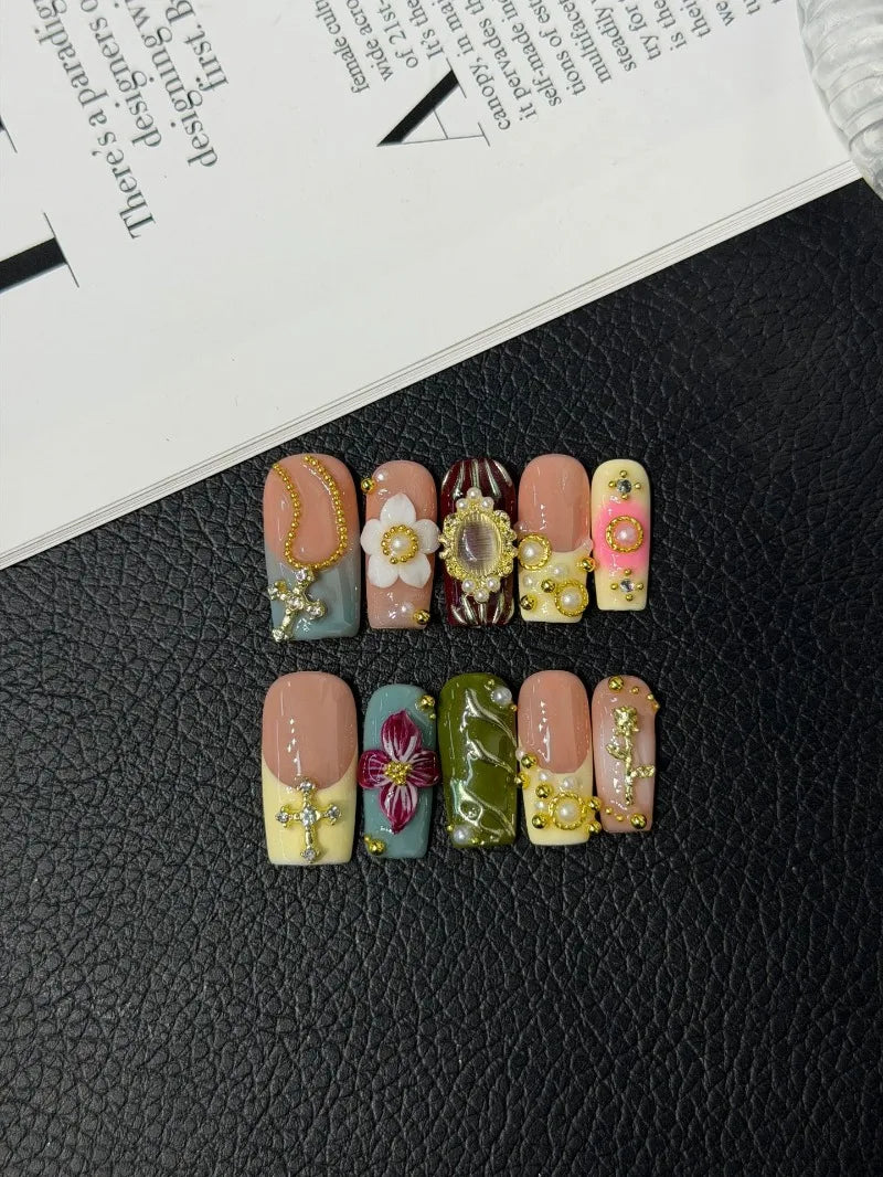 10p Hot Girl Flower Nails