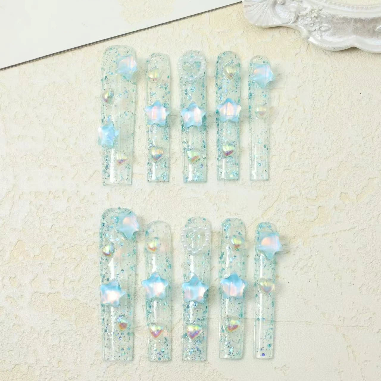 10pcs Fresh and long handmade nails