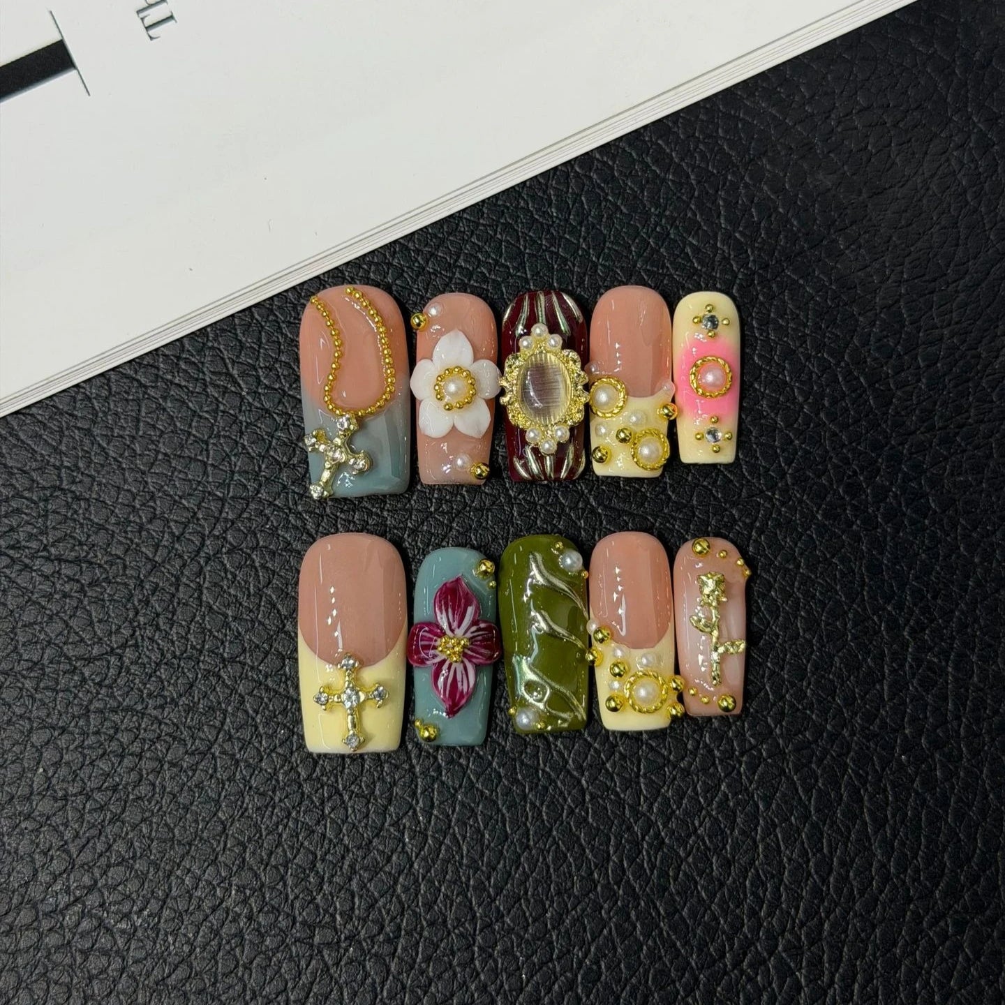 10p Hot Girl Flower Nails