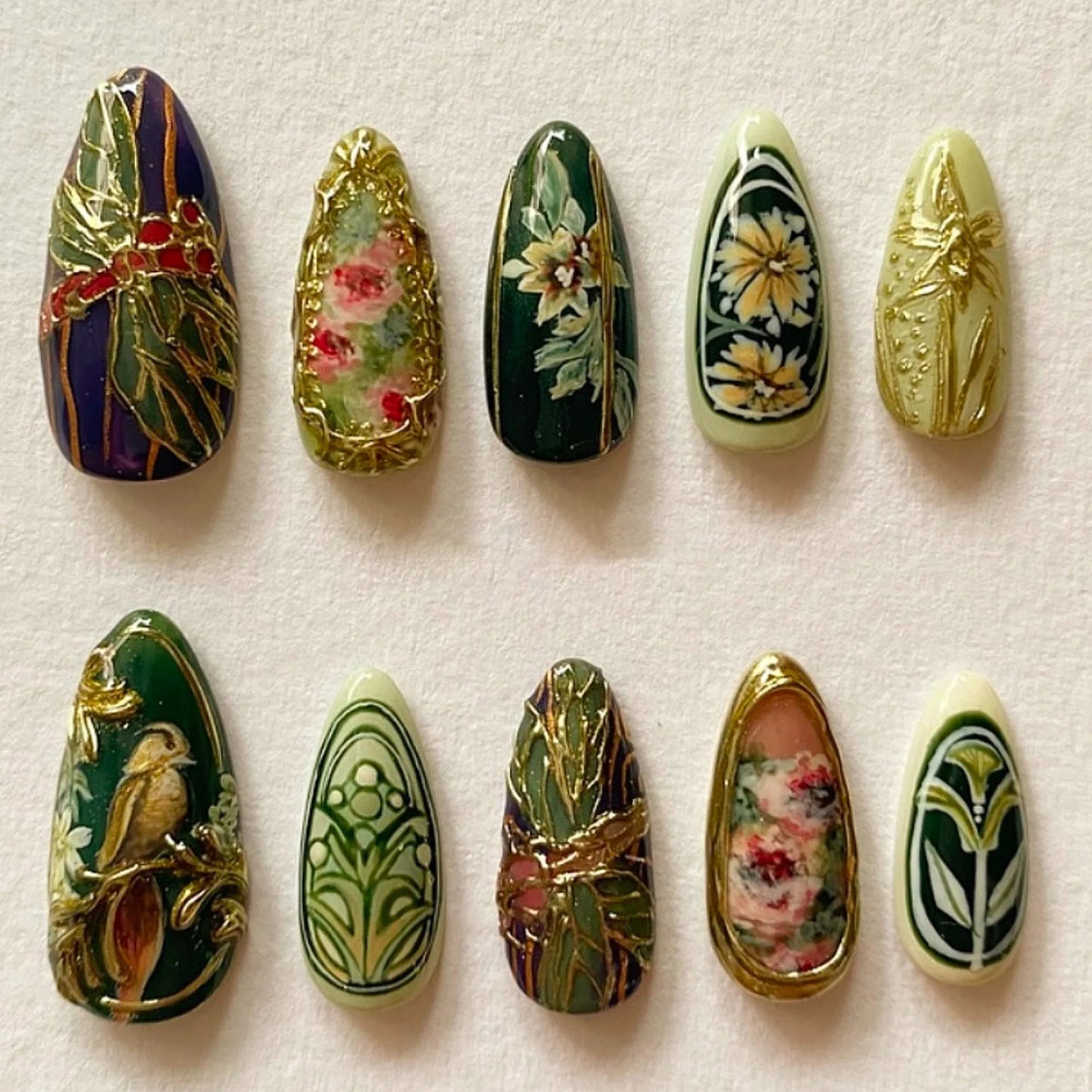 10pcs Blue Handmade Nail