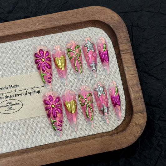 10pcs Summer Purple Nail