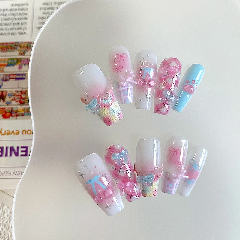 10pcs  coffin shaped nail art