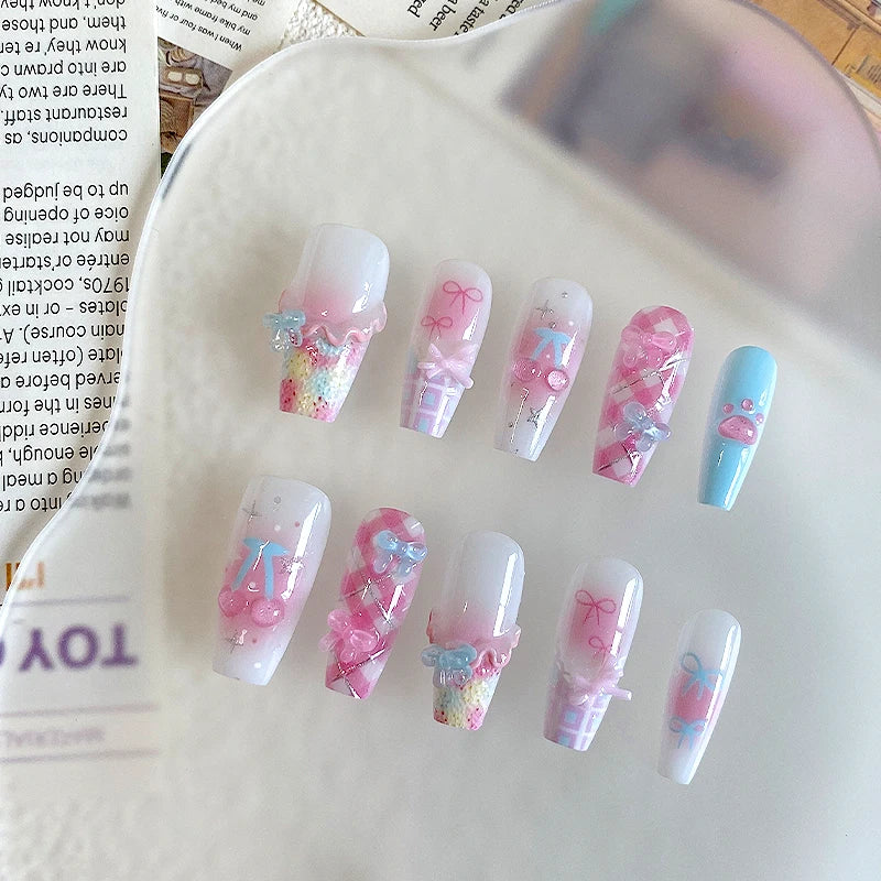 10pcs  coffin shaped nail art