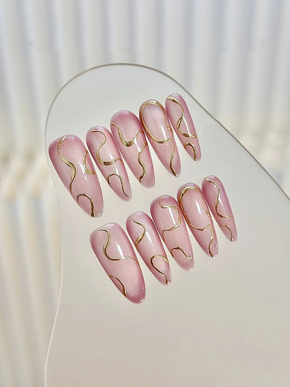 10Pcs Long Coffin Leopard Print