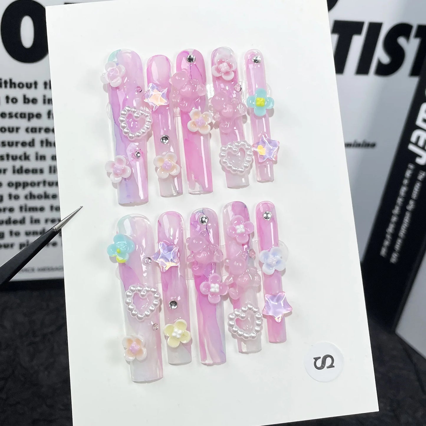 10pcs  Colorful Diamond Design