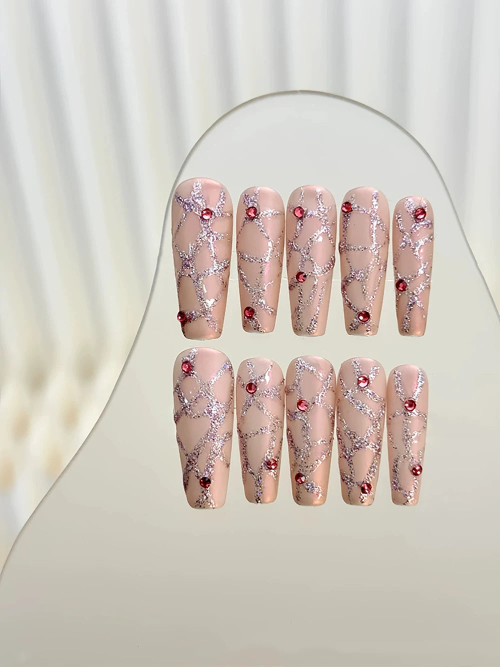 10Pcs Long Coffin Leopard Print