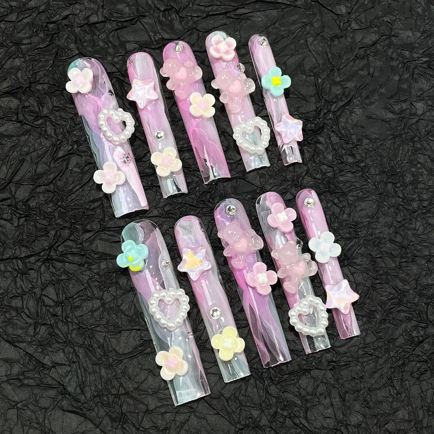 10pcs  Colorful Diamond Design