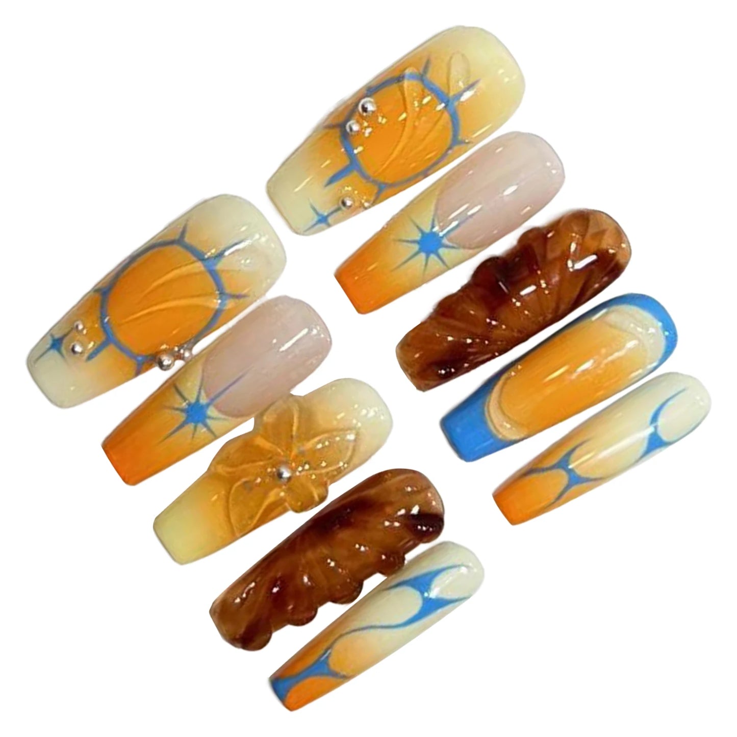 10pcs Flower Handmade Nails