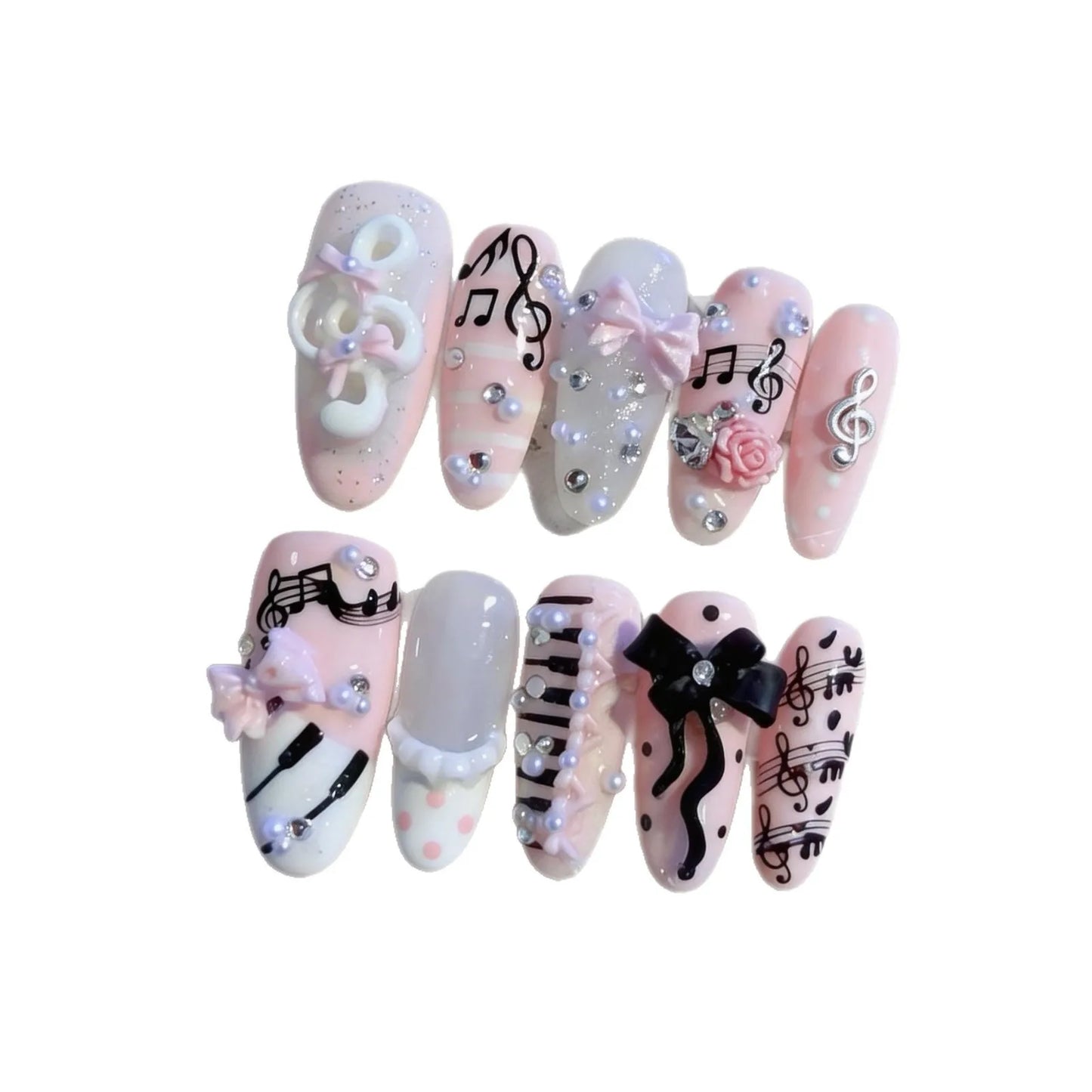 10pcs Pink & Black Muse