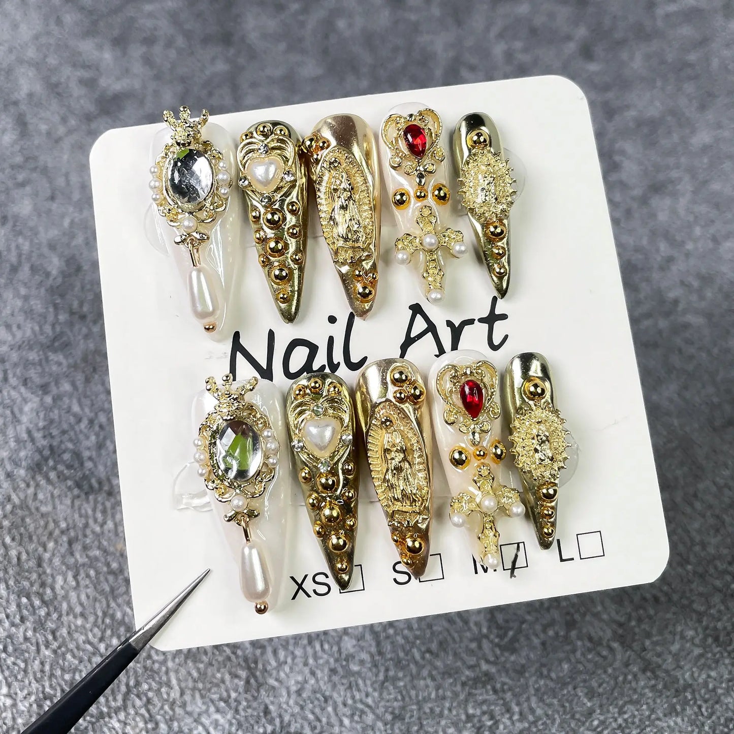 10pcs Golden  Nails