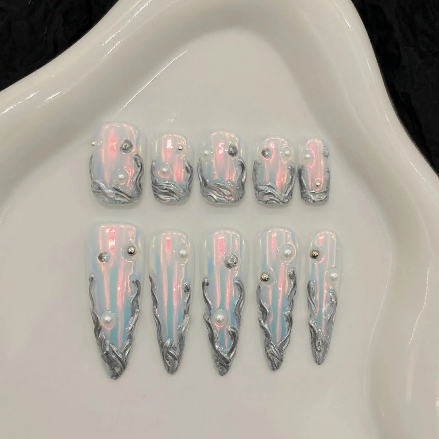 10pcs Summer Purple Nail