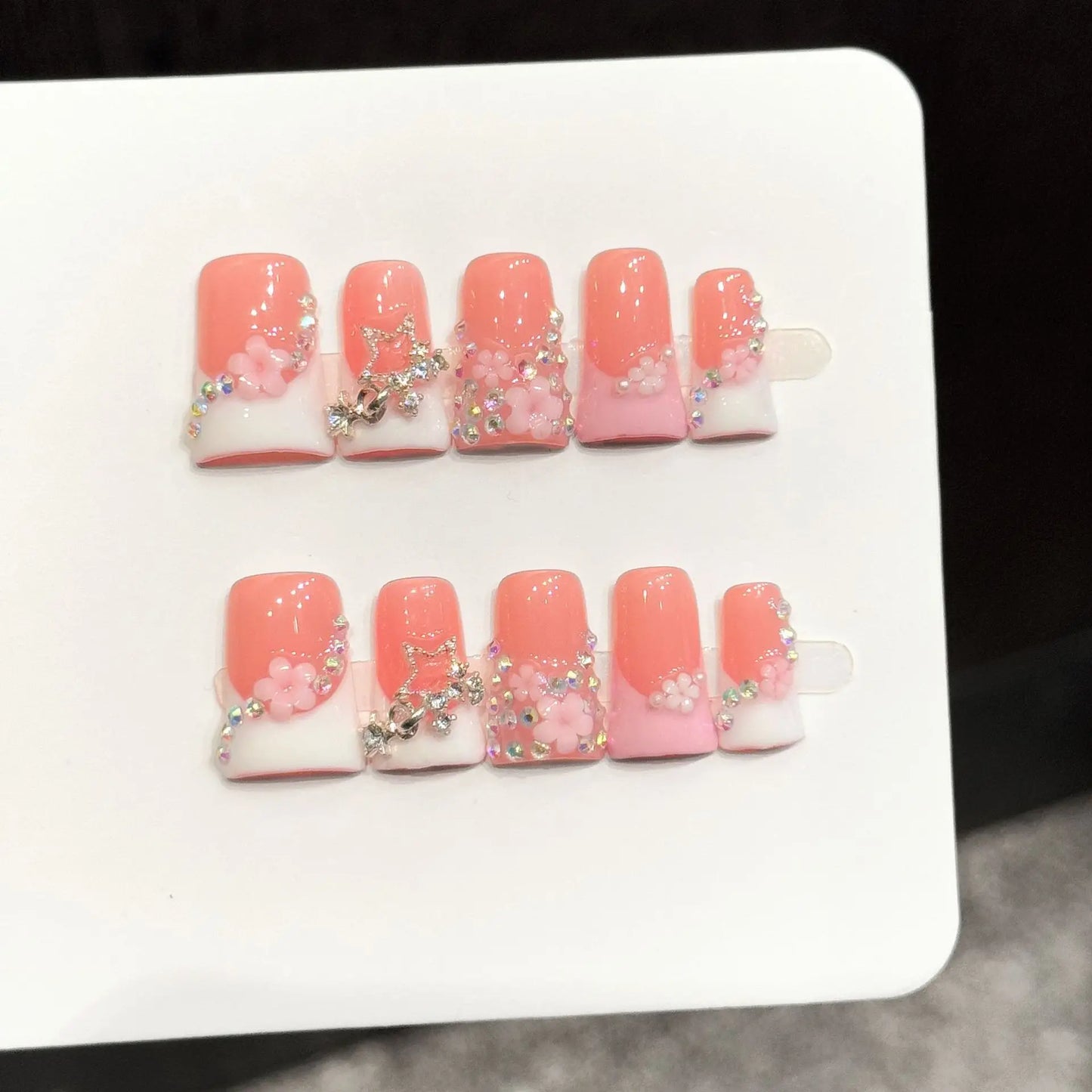 10pcs Purple Gradient Nails