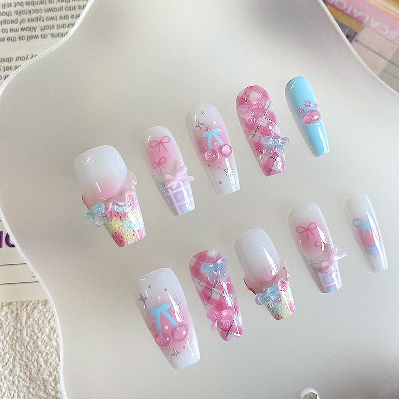 10pcs  coffin shaped nail art