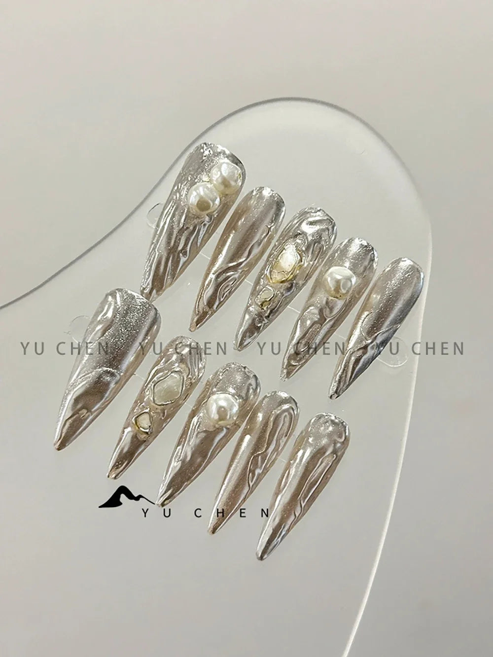10Pcs Long Coffin Leopard Print