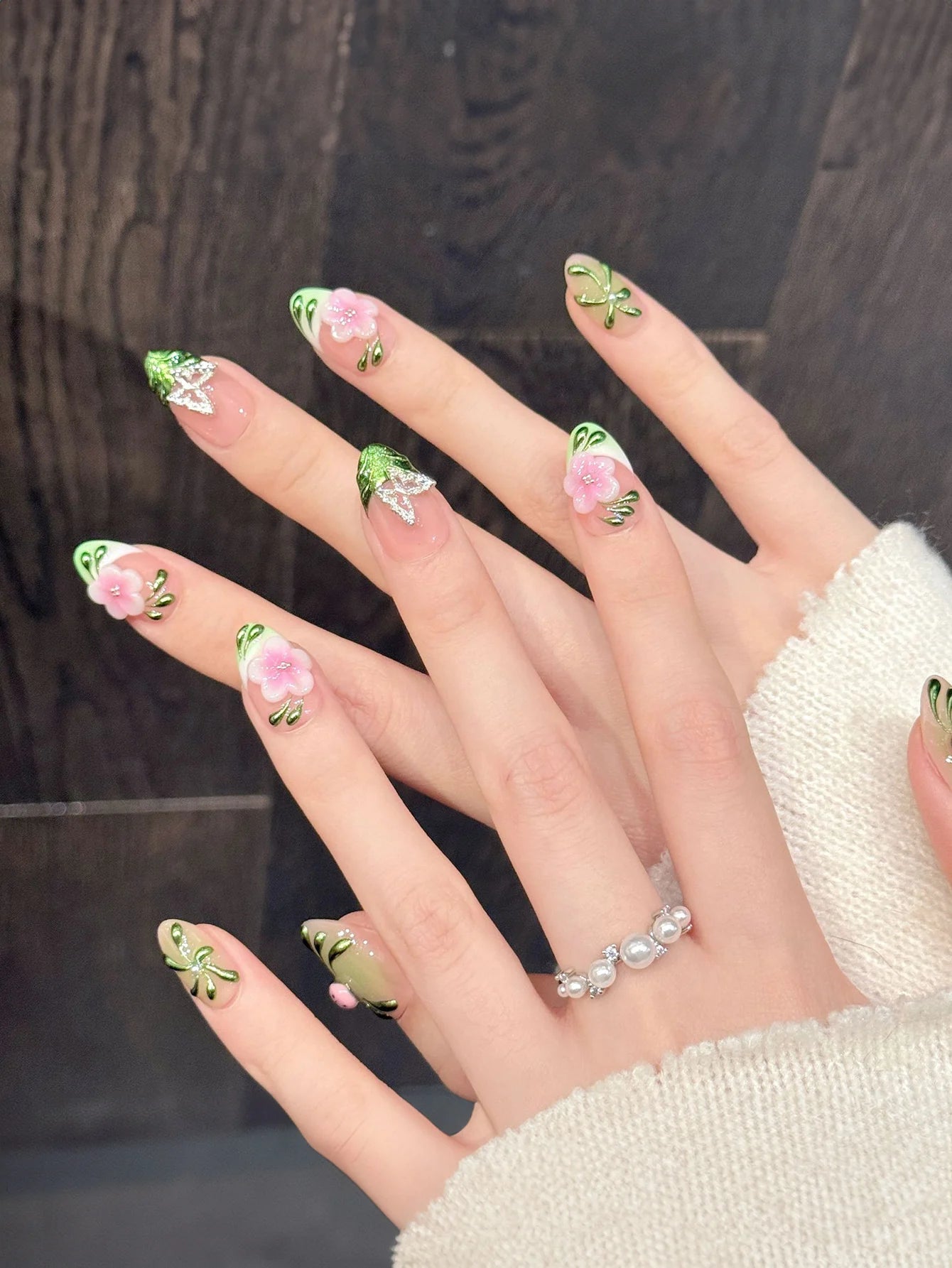 10PCS Pink Green Gradient