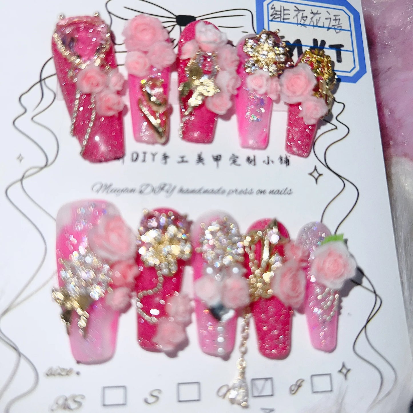 Pink Rose Nails