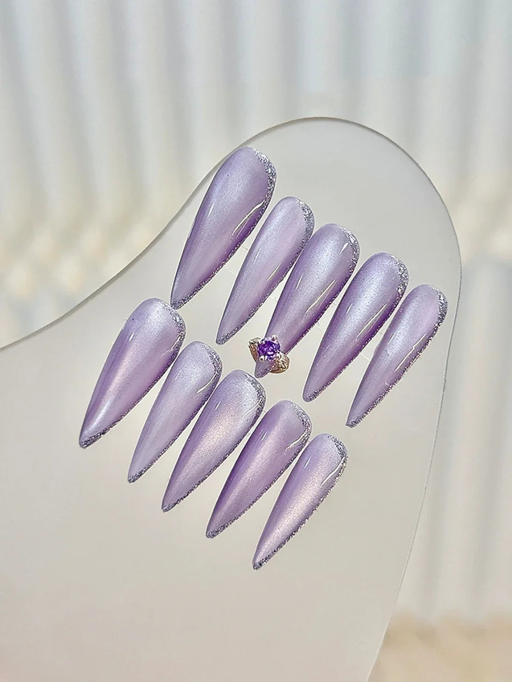 10Pcs Long Coffin Leopard Print