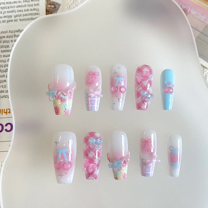 10pcs  coffin shaped nail art