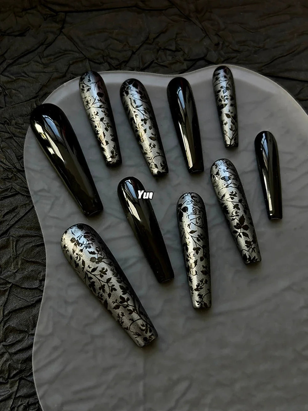 10Pcs Long Coffin Leopard Print