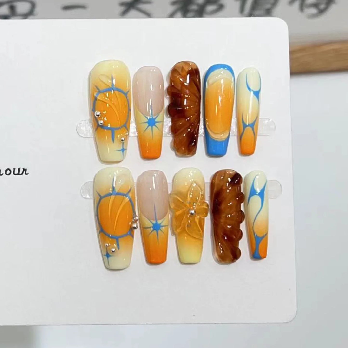 10pcs Flower Handmade Nails