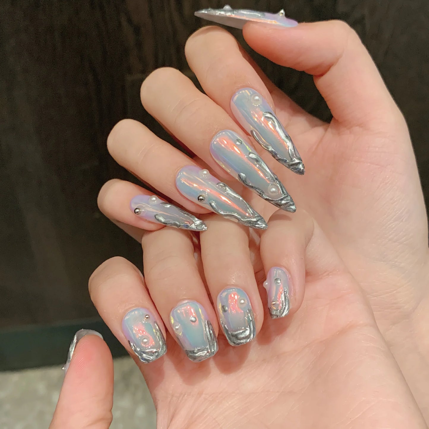 10pcs Summer Purple Nail