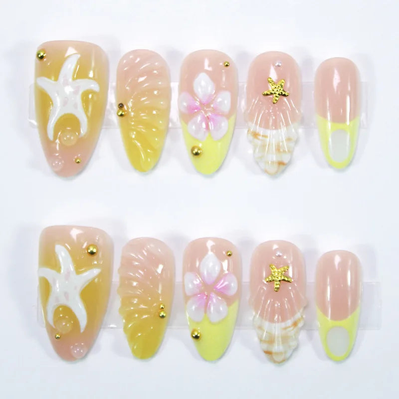 10pcs Blue Handmade Nail