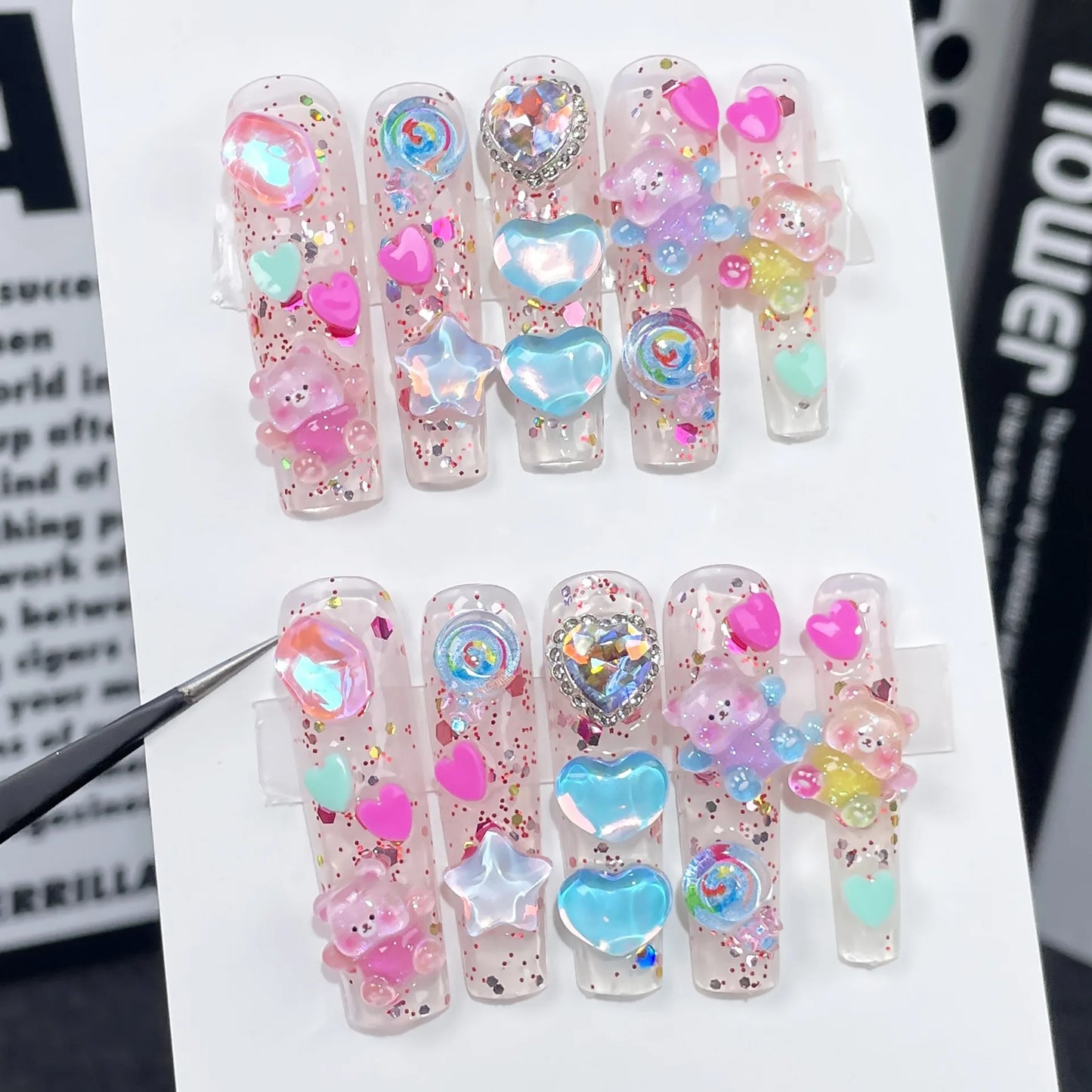 10pcs  Colorful Diamond Design