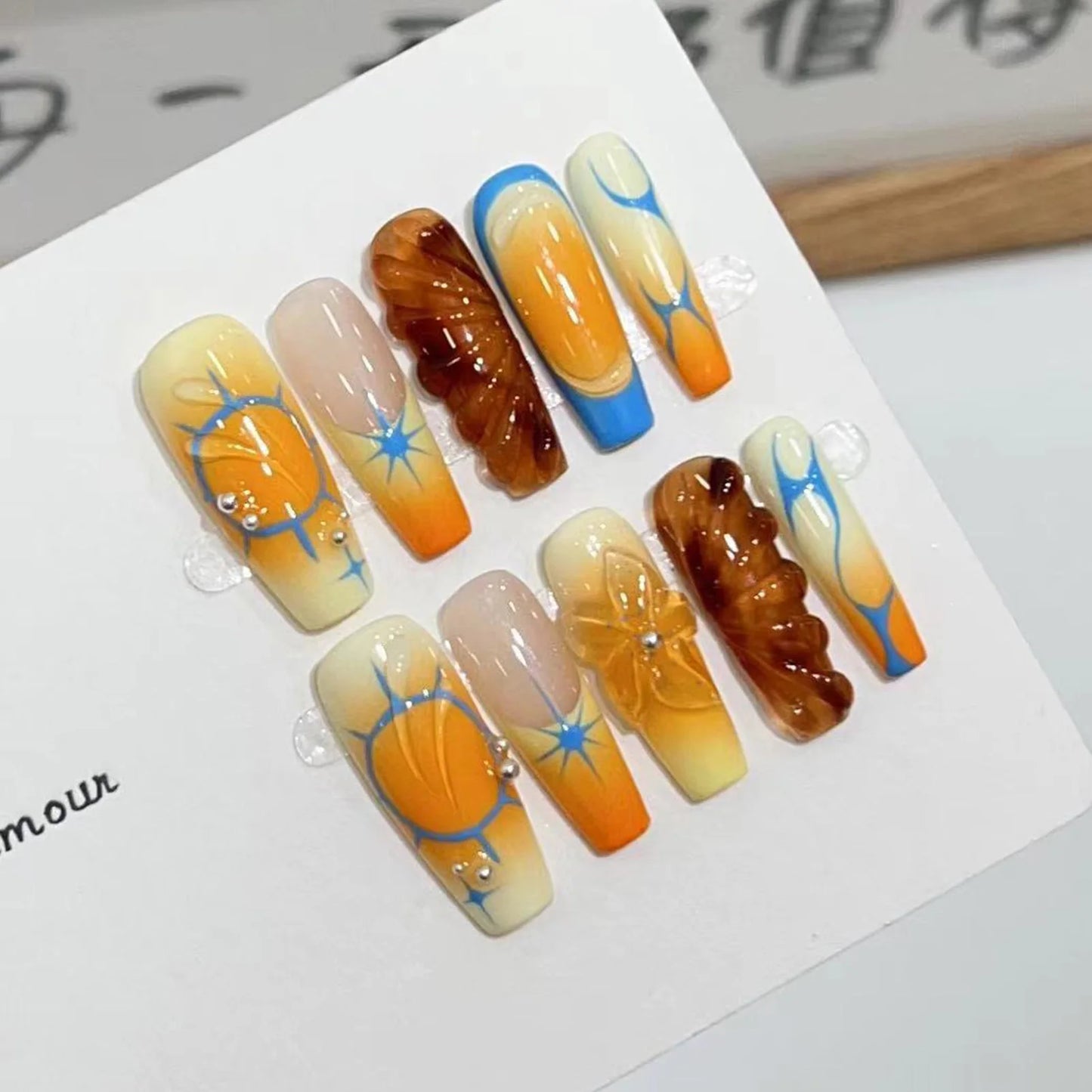 10pcs Flower Handmade Nails